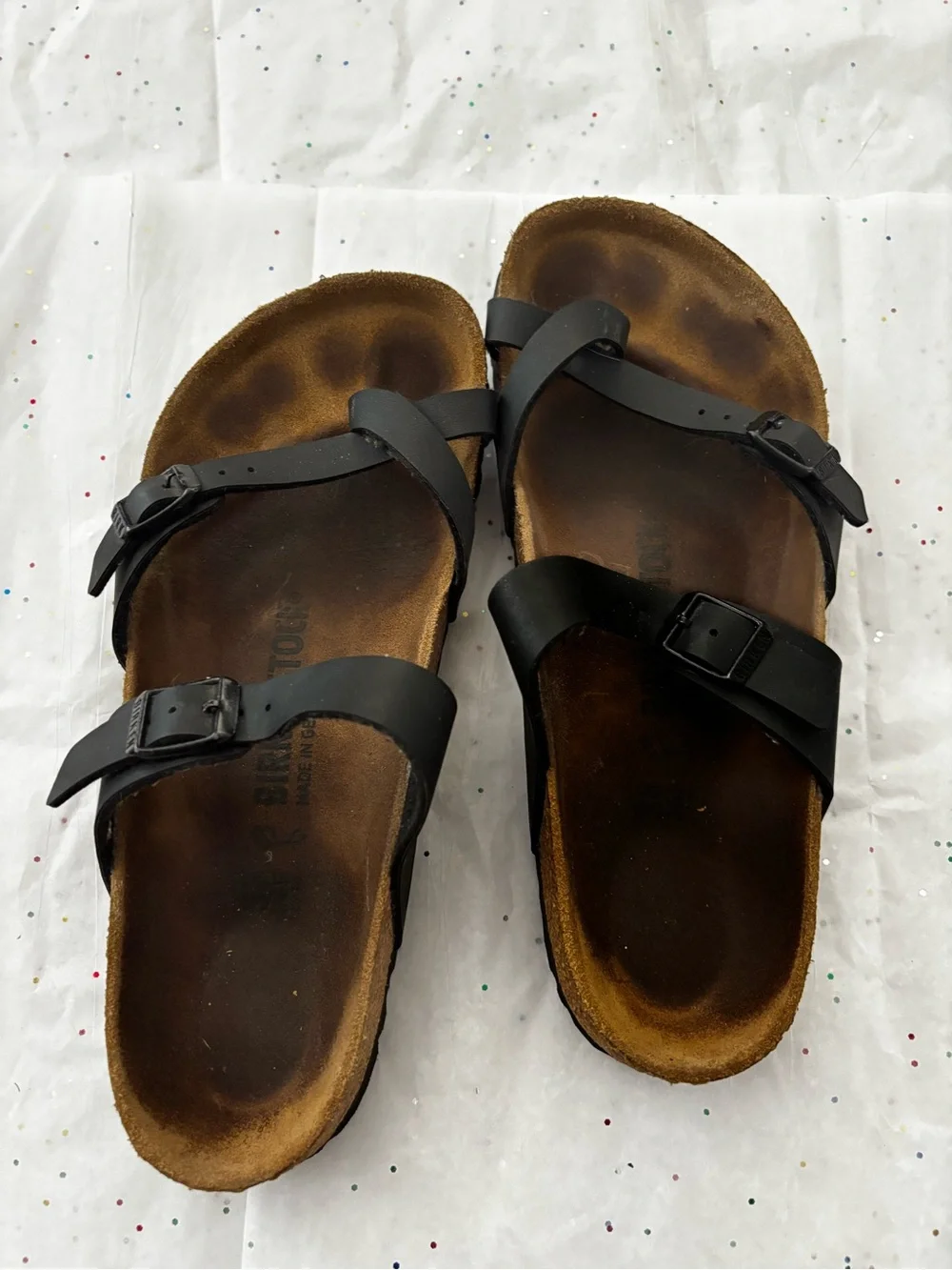 Birkenstock Black Two-Strap Toe-Loop Sandals